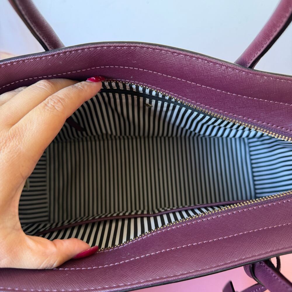 Kate Spade New York Cameron Street Perforated Candace Satchel in Deep Burgundy - Picture 7 of 11